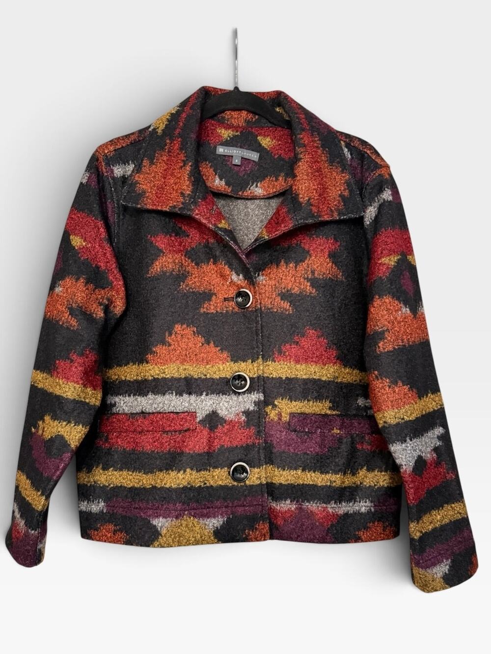 Elliott Lauren Aztec Southwestern Jacket Size S Multicolor Boho Western